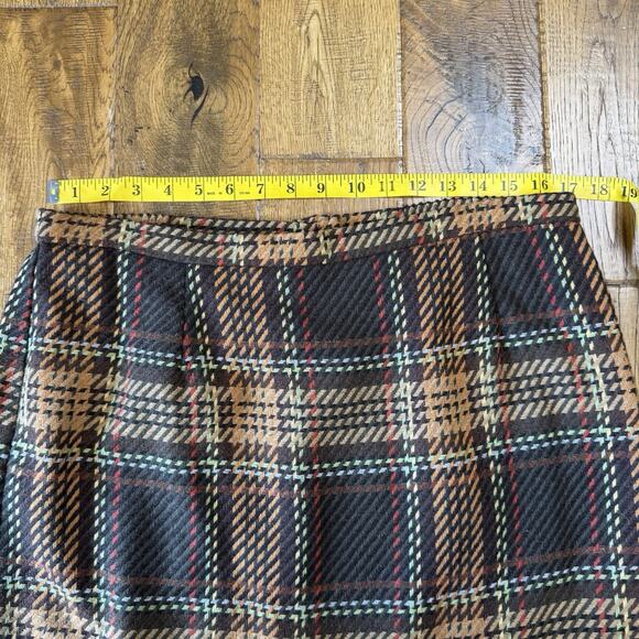 Requirements VTG Wool Blend Plaid Midi Maxi Skirt Fringe Equestrian Aesthetic 16 - Picture 3 of 5